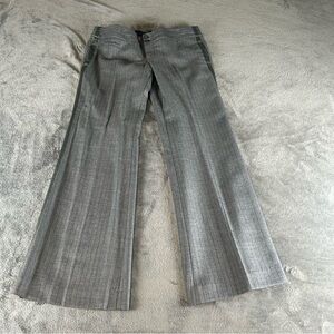 American Eagle Outfitters Tuxedo Pants Womens 8 Gray Wool Striped Wide Leg
